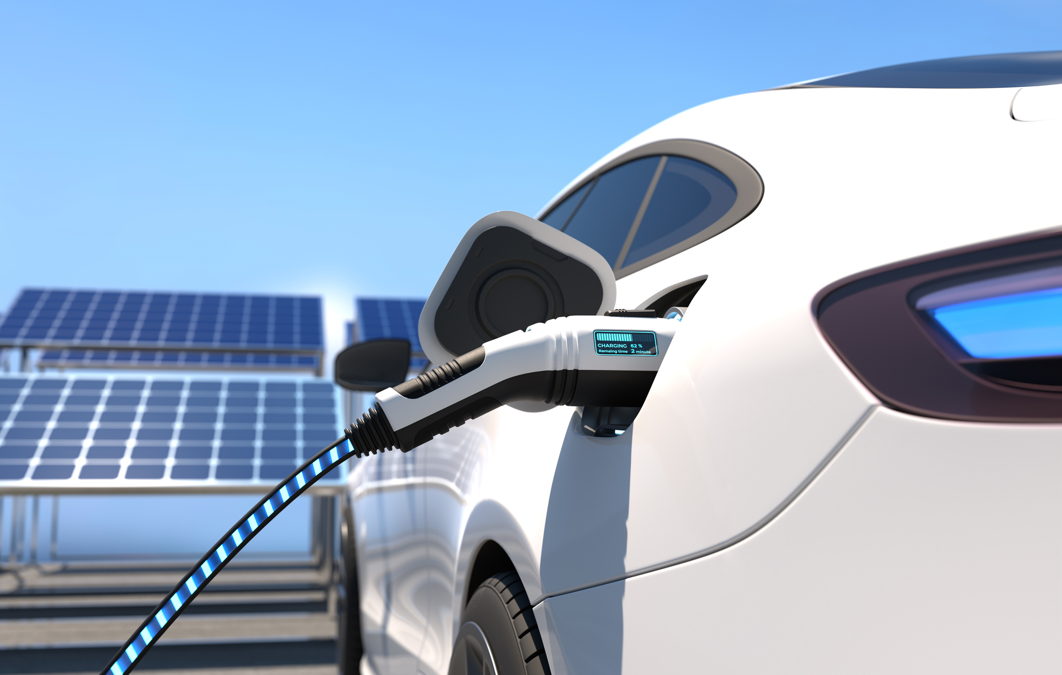 Electric car with solar panel